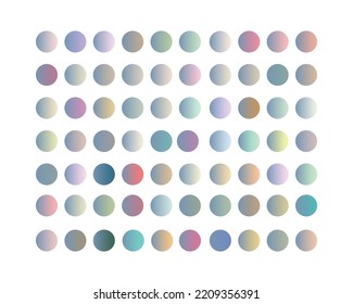 Pastel gradient smooth and vibrant color set. gradient set round Vector Template for design
