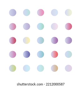 Pastel gradient smooth and vibrant color set. gradient set round Vector Template for design
