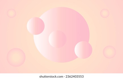 Pastellfarbenhintergrund.Rosa goldene Blase, die den Globus strahlt, Vektorgrafik. Trendy minimalistisches Design.