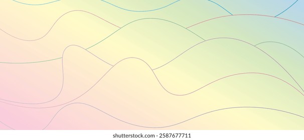 pastel gradient vector illustration, serene and smooth abstract wave blend of soft pastel colors