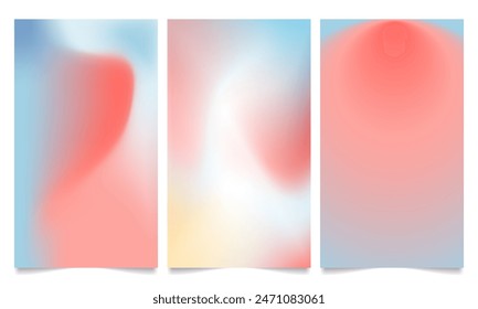 Pastel gradient vector set for covers, wallpapers, social media, banners, business cards, and branding projects