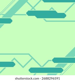 Cielo Abstractas verde pastel con el fondo de las nubes, estilo del arte del pixel