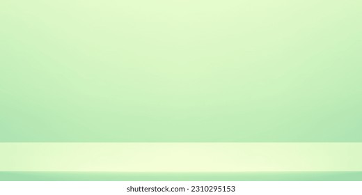 Pastel Green background with light effects. Empty green studio room vector background. Space for selling products on the website. mint green. Vector illustration.