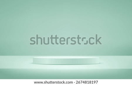 Pastel green background vector 3d with white podium Space for selling products on the website. Abstract wallpaper design with copy space to display your products. Vector illustration.