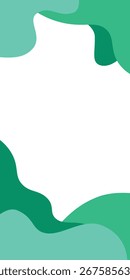 Pastel green blob frame isolated on white background