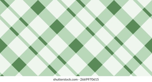 Pastellgrüner Gingham, nahtloses Muster mit sauberem kariertem Design, festlicher Hintergrund für Weihnachtspapier, Urlaubsstoff, Tapete und saisonale Dekoration