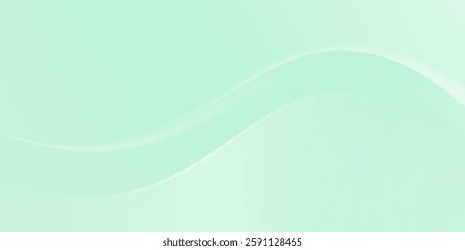 Pastel green mint abstract wave background presentation template vector illustration