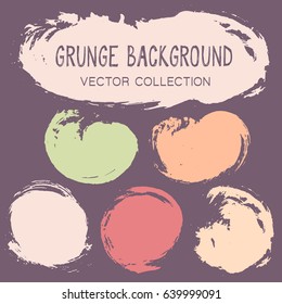 Pastel green and red backdrops for banner, poster, flyer. Color palette. Grunge brush stroke background vector collection, set of paint dab graphic design elements. Tag, banner, label backgrounds band