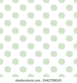 Pastel green seamless polka dot pattern vector, White background. Pencil drawing style