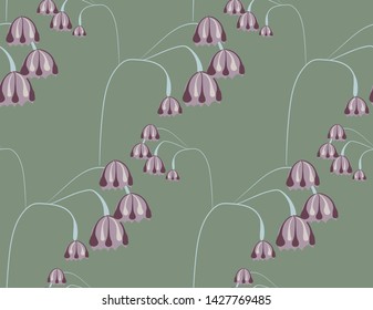 pastel grey blue vector stylized modern seamless floral pattern