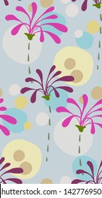 pastel grey blue vector stylized modern seamless floral pattern