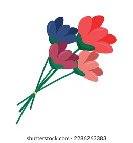 pastel hand draw flowers vector illustration