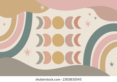 Pastel hand drawn psychedelic groovy background. Colorful psychedelic optical illusion. Trippy distorted image with light diffraction effect in the psychedelic style of the '80s - 90s vaporwave. Paste