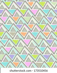 Pastel hand drawn zigzag ~ seamless background