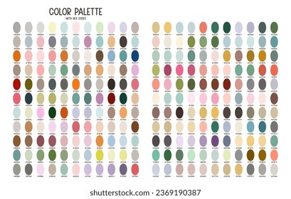 Pastel hand-picked colour palette includes 242 pastel color shades with hex codes for kids or kawaii illustration