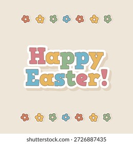 Tarjeta de felicitación de Pascua feliz pastel.