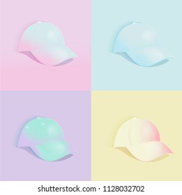 Pastel hat vector illustration set.