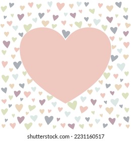 Pastel heart background concept vector illustration. Valentine template card.