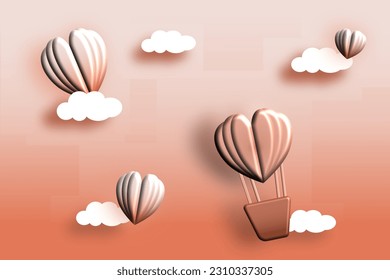 pastel heart balloon image Sweet, beautiful colors that attract the eye can be used in product advertisements and increase sales, publications, events, and festival decorations.
