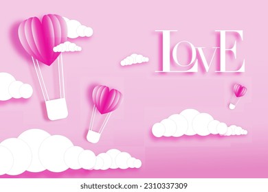 pastel heart balloon image Sweet, beautiful colors that attract the eye can be used in product advertisements and increase sales, publications, events, and festival decorations.