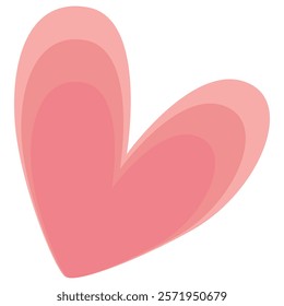 Pastel heart with big and little hearts stay together as one piece. Vector illustration.