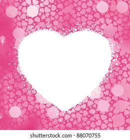 Pastel Heart bokeh frame with copy space. EPS 8 vector file included
