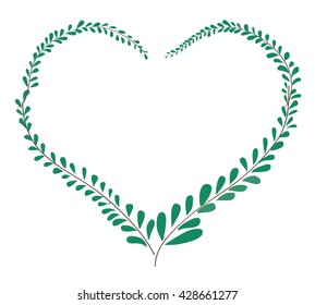 pastel heart leaf crown and space background vector