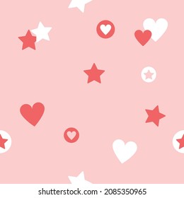 pastel heart with love and star seamless background for fabric pattern