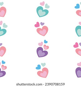 Pastel Heart Stripe seamless pattern.  Perfect for fabric, scrapbooking, wallpaper projects, and paper products.