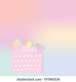 pastel heart vector in the letter on pastel background