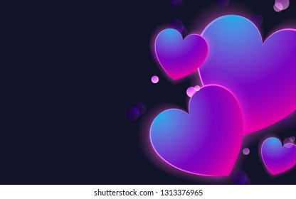 Pastel hearts background design vector