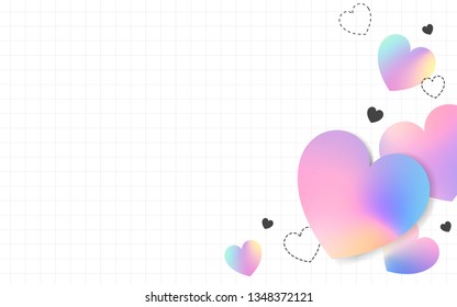 Pastel hearts background design vector