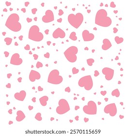 Pastel hearts background on white background