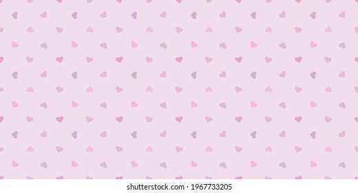 Pastel hearts, cute seamless repeat pattern vector background, repeating wallpaper. Pink and purple pattern.