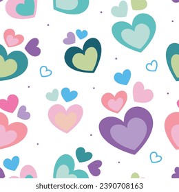 Pastel Hearts seamless pattern.  Perfect for fabric, scrapbooking, wallpaper projects, and paper products.