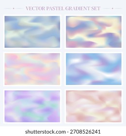 Fondo de gradiente holográfico pastel en colores abstractos suaves.