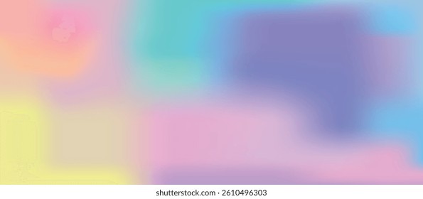 Pastel iridescent  rainbow mesh gradient background in soft pink, yellow and blue tones. A futuristic geometric design perfect for modern banners, posters, websites, flyers, covers, and ads.