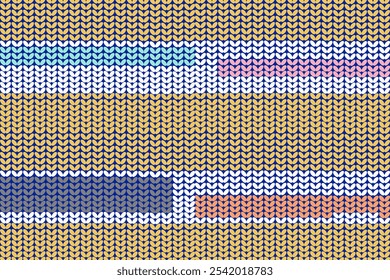 Padrão de tricô pastel, bonito listrado de formas geométricas, linha sem costura, design de arte da moda.