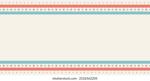 Pastel knitwear winter fashion seamless pattern on cream color background. Christmas background graphic illustration have blank space.