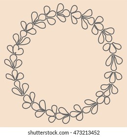 Pastel laurel wreath decorative vector frame