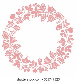 Pastel laurel wreath vector frame on white background