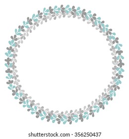 Pastel laurel wreath vector frame isolated on white background