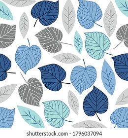 pastel leaves colorful seamless pattern vector background. 