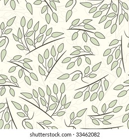 pastel leaves pattern in floral style