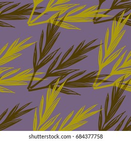 Pastel leaves seamless pattern. Hand drawn floral background for wallpaper, fabric,  wedding invitation, poster, brochure, anniversary, cover, postcard, wrapping paper, home decor
