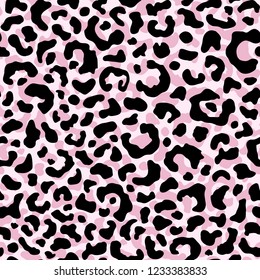 Pastel leopard fur texture seamless pattern. Exotic animal design. Vector illustration background. Wild big cat print. 