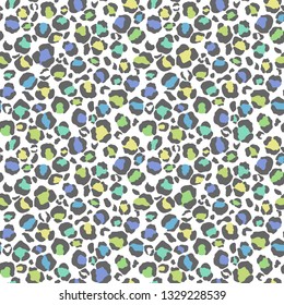 Pastel Leopard Print Seamless Pattern - Cute pastel leopard spots on white background