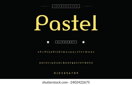 Pastel Lettering Minimalist Fashion. Elegant alphabet letters serif font and number. Typography fonts regular uppercase, lowercase.