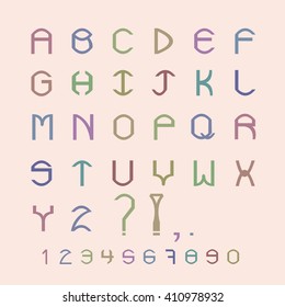 Pastel letters of the alphabet - illustration vector