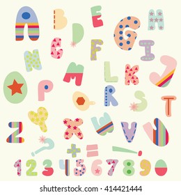 Pastel letters of the alphabet - illustration vector